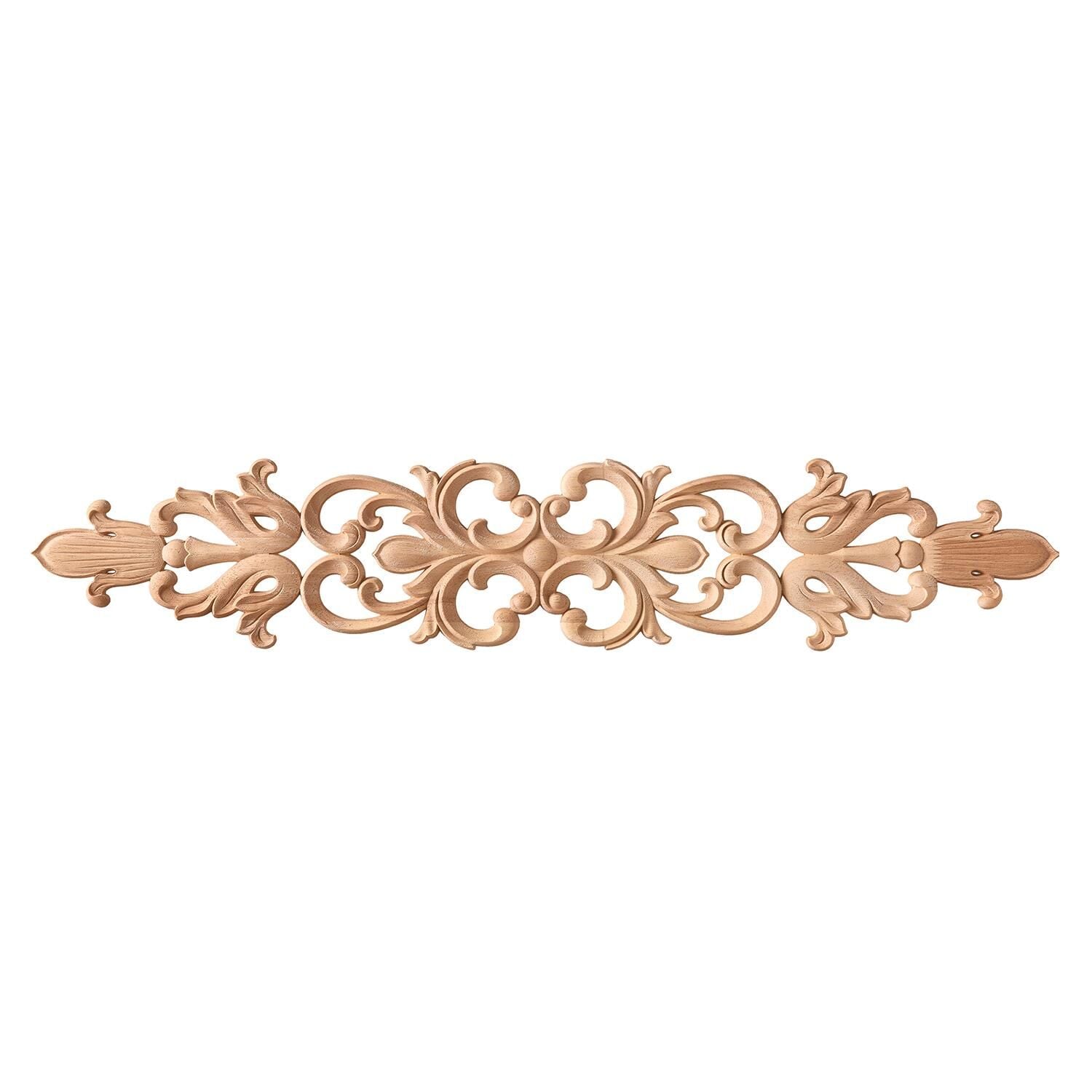 Aplik Orta Göbek Boyanabilir Ahşap Desenli İşlemeli Dekoratif Aksesuar 30x10x0,9 cm OGY05