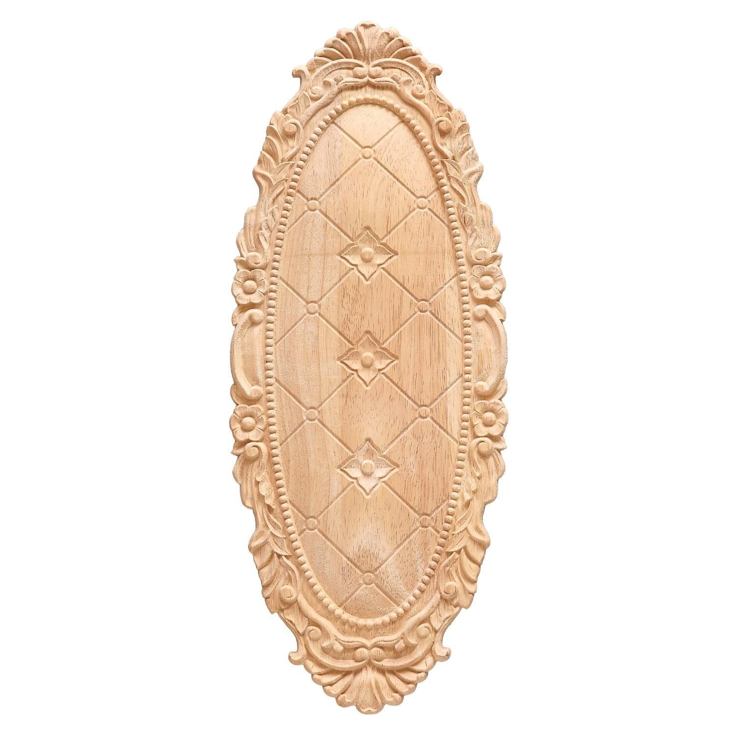 Aplik Orta Göbek Boyanabilir Ahşap Desenli İşlemeli Dekoratif Aksesuar 50x20x2 cm OGM24