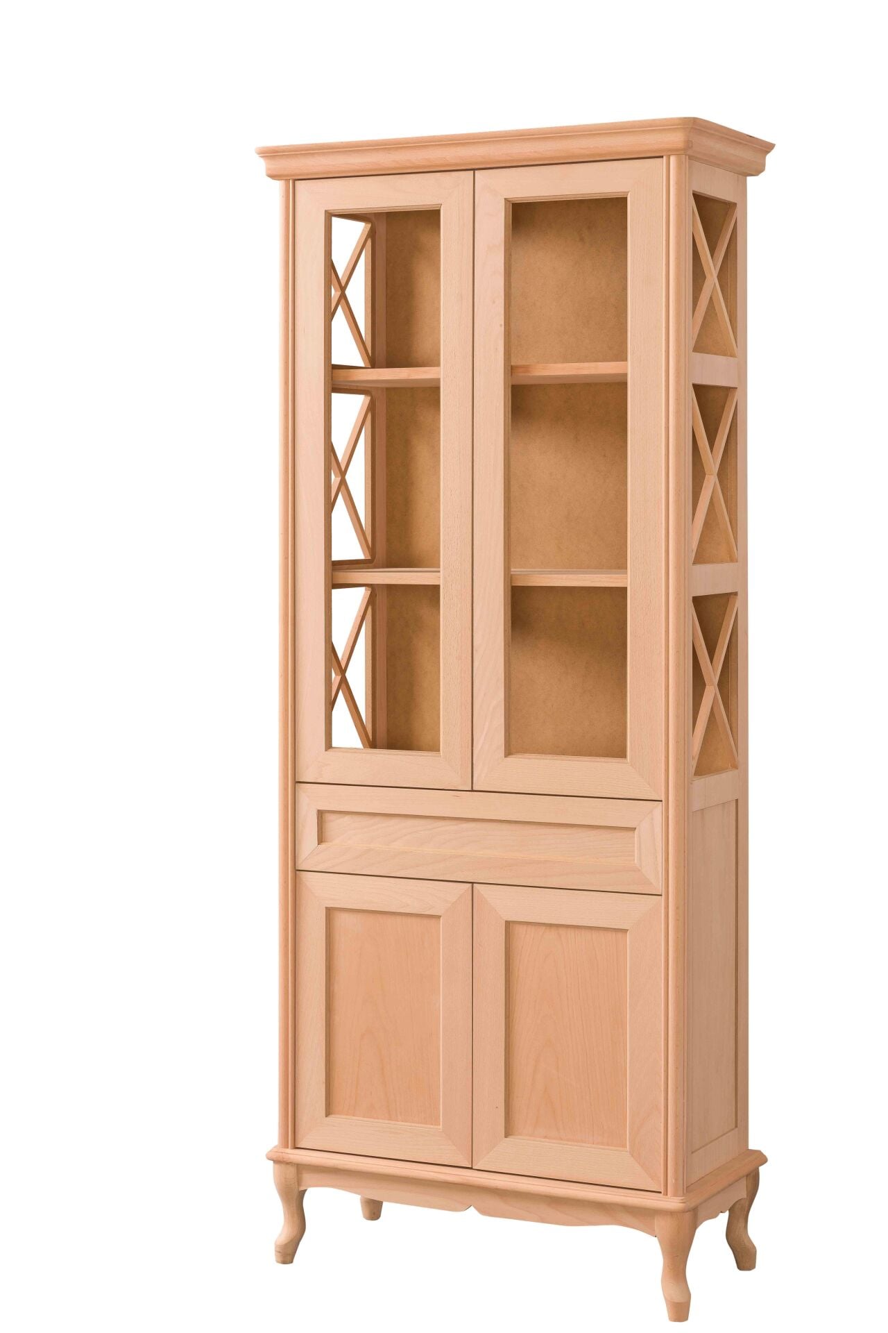 ÇAPRAZ ÇITALI KAPAKLI KITAPLIK 80X38X195
