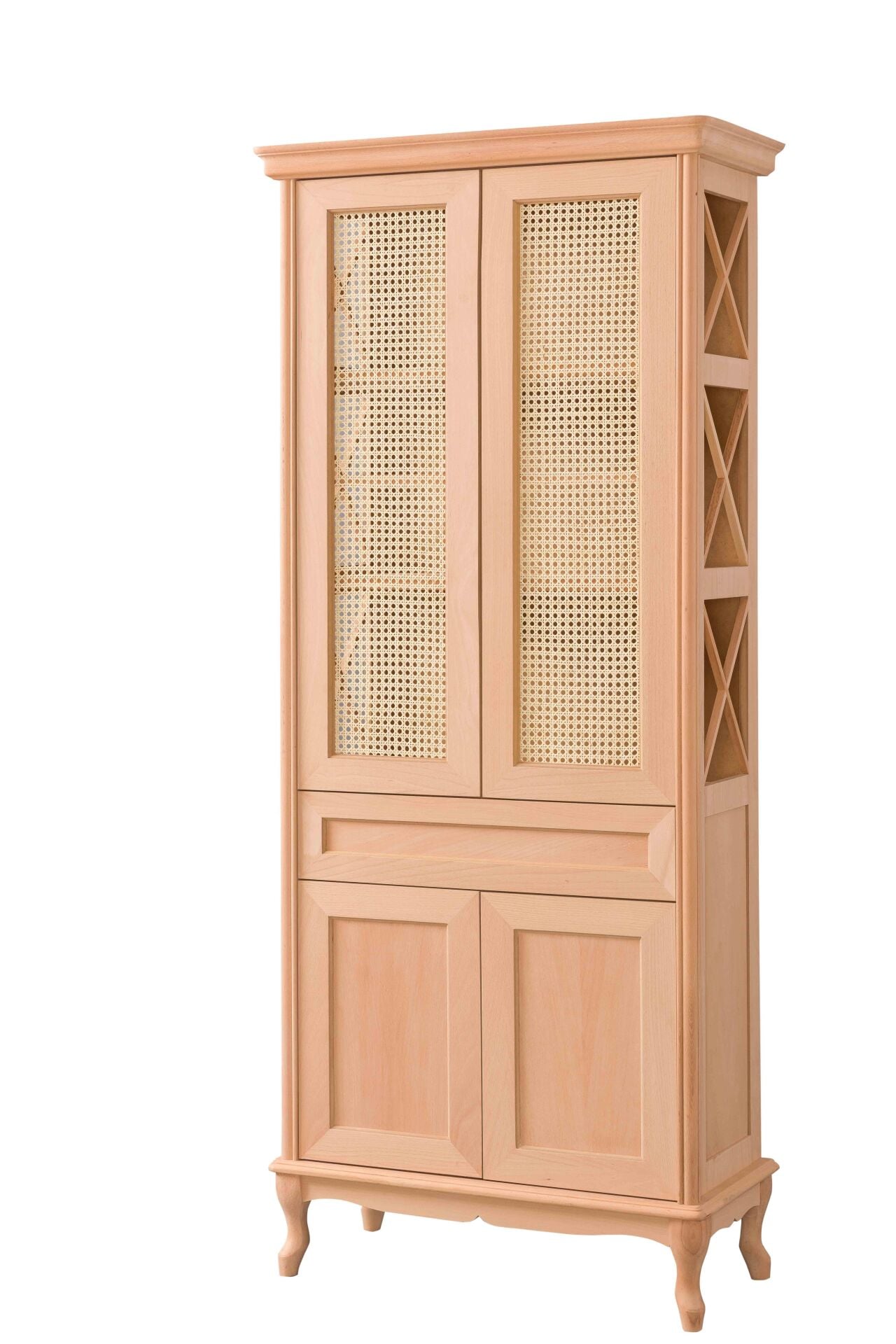 HASIRLI ÇAPRAZ ÇITALI KAPAKLI KITAPLIK 80X38X195