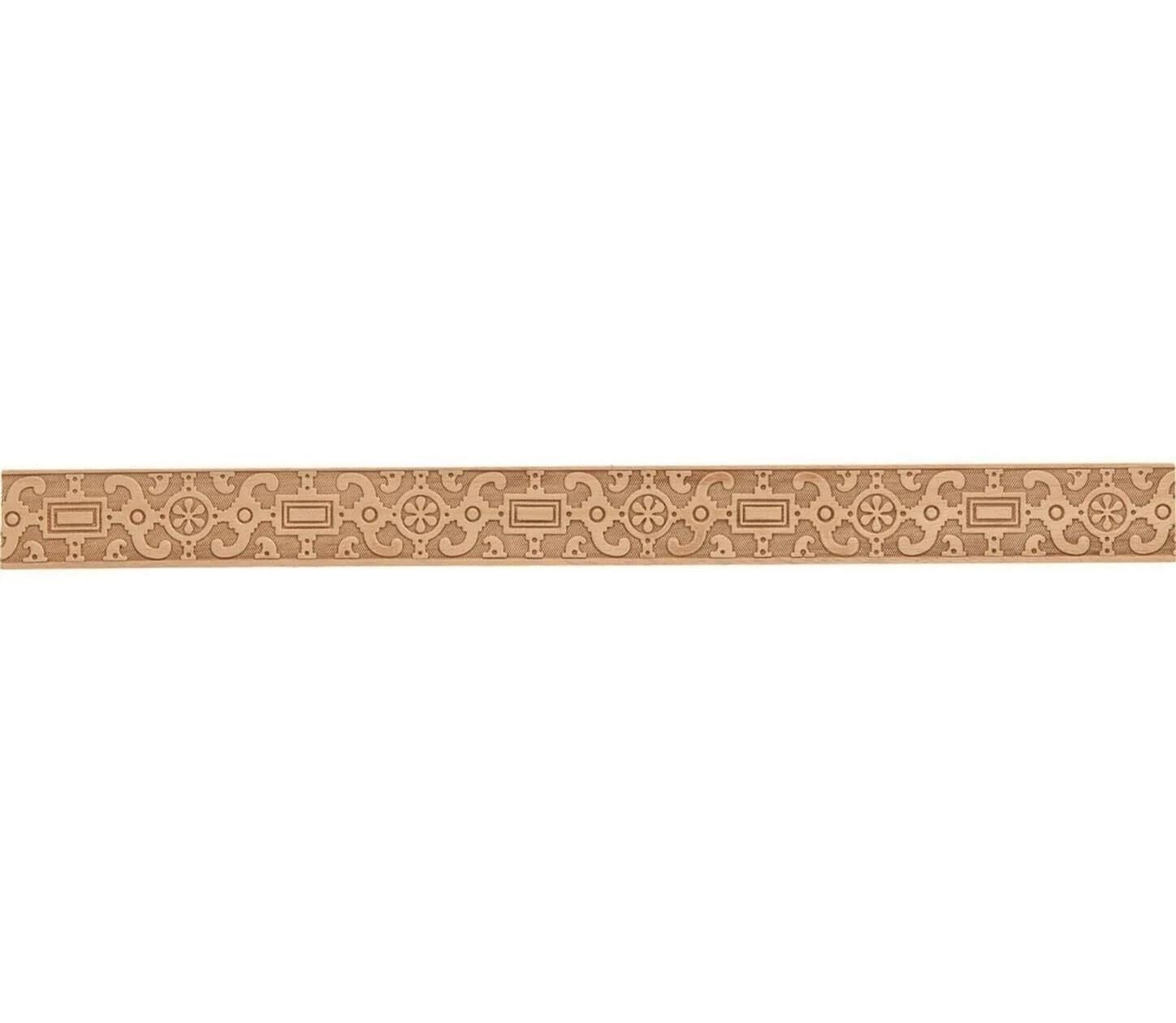 Ayous Ahşap Oyma İşlemeli Osmanlı Desenli Çıta Boyanabilir Dekoratif Aksesuar 51x8 mm MAC32