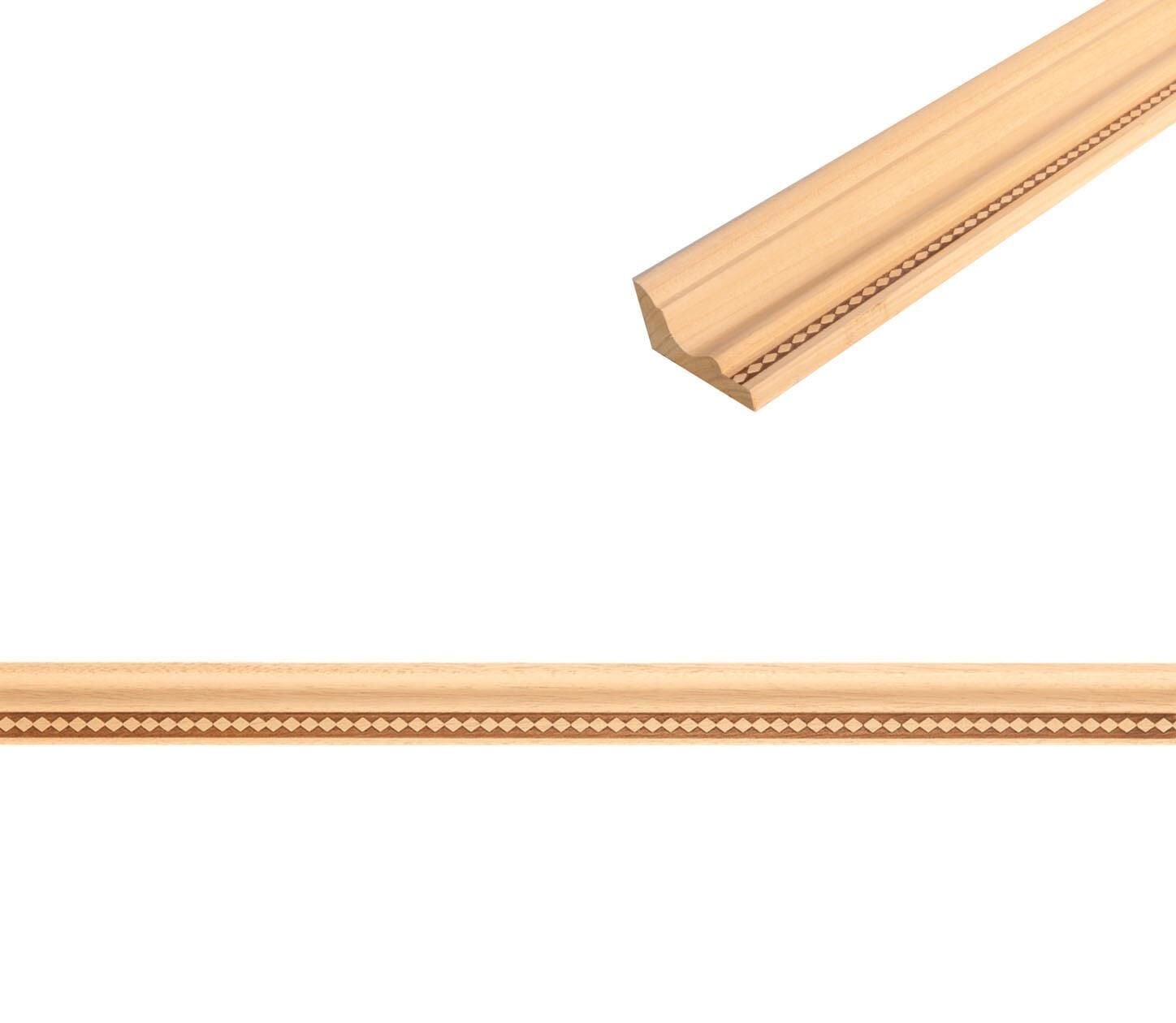 Ayous Ahşap Oyma İşlemeli Baklava Desenli Çıta Boyanabilir Dekoratif Aksesuar 42x29 mm MAC44