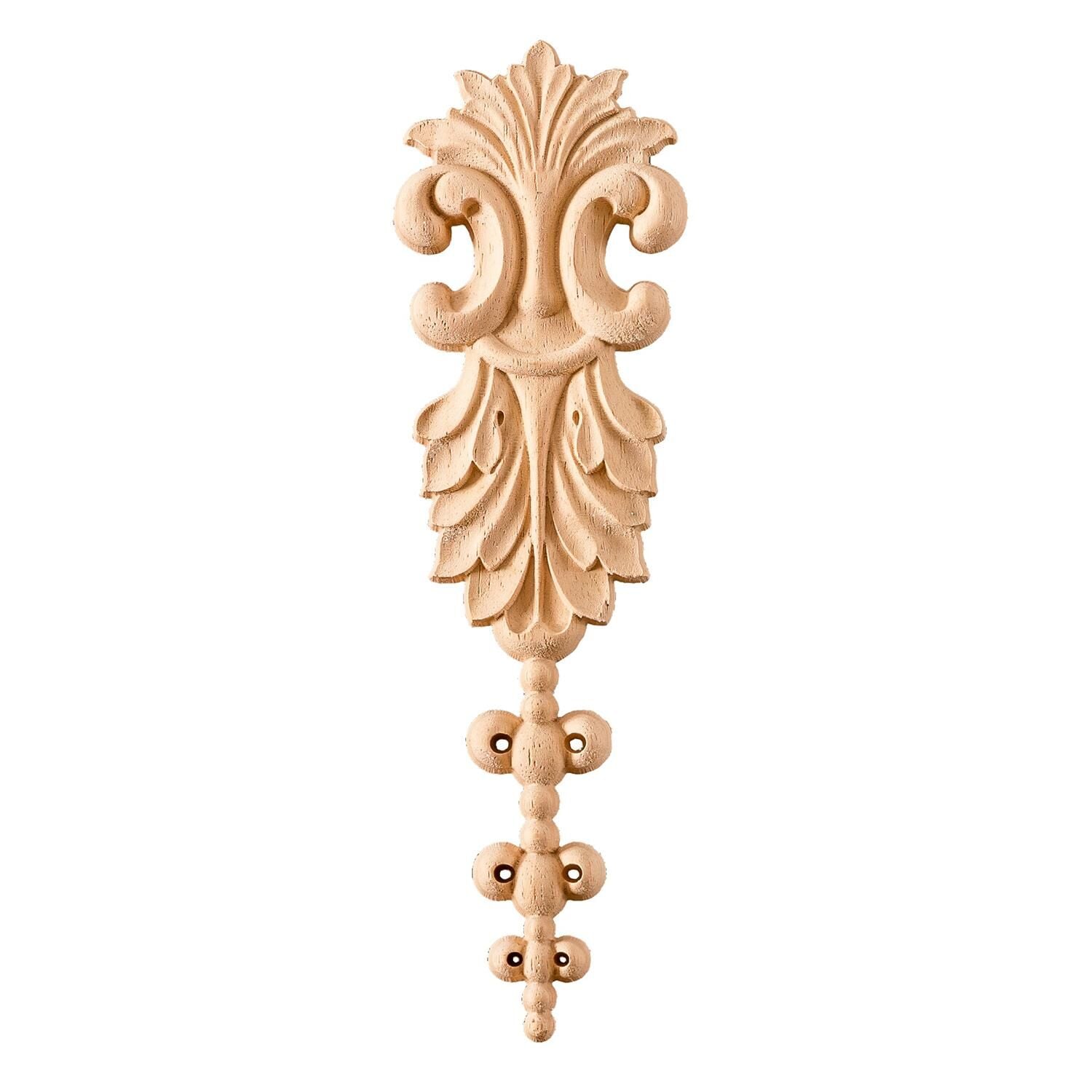 Aplik Orta Göbek Boyanabilir Ahşap Desenli İşlemeli Dekoratif Aksesuar 17x5x0,8 cm OGM12