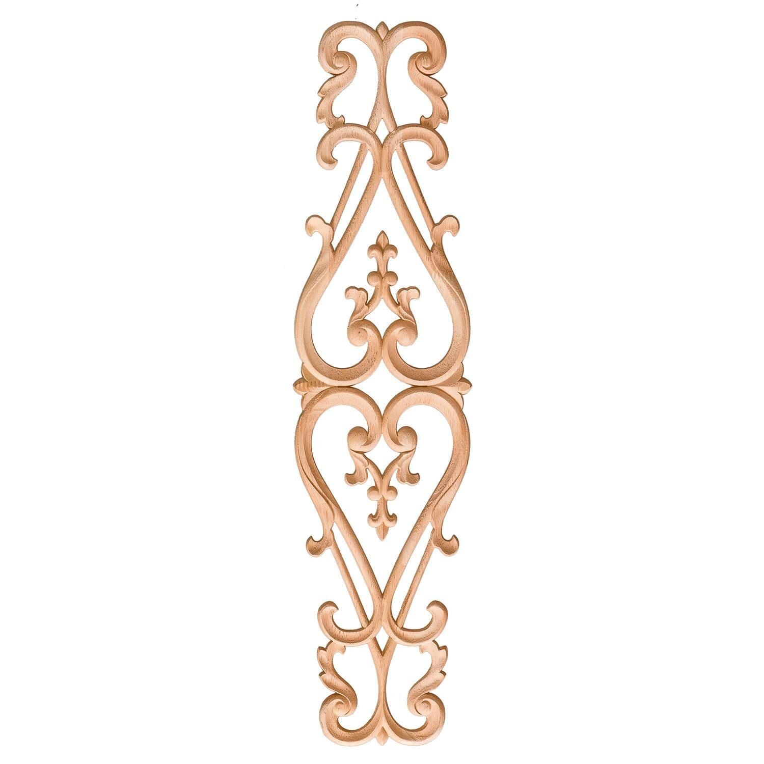 Aplik Orta Göbek Boyanabilir Ahşap Desenli İşlemeli Dekoratif Aksesuar 40x11x1 cm OGM19
