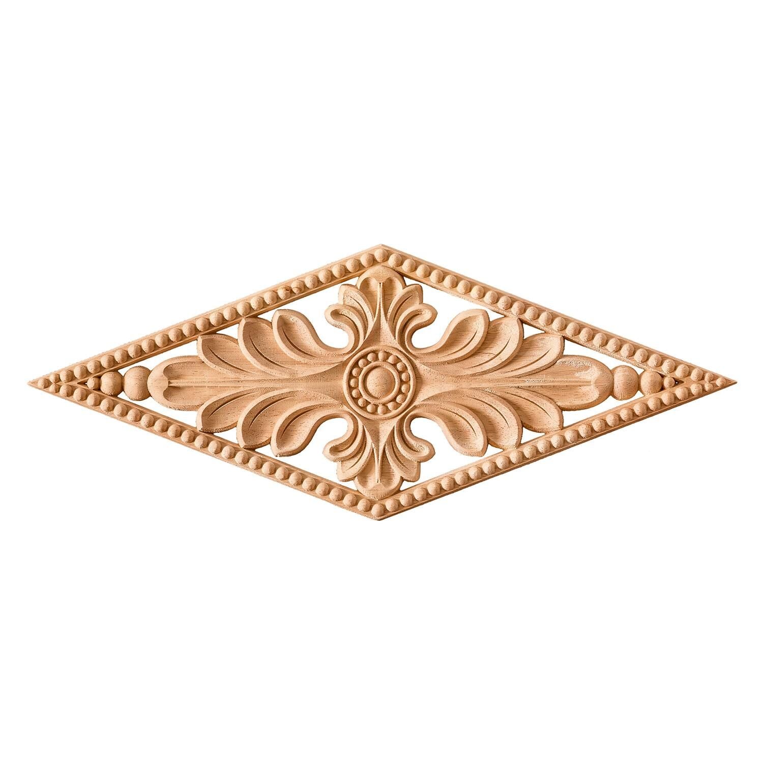 Aplik Orta Göbek Boyanabilir Ahşap Desenli İşlemeli Dekoratif Aksesuar 40x16x1 cm OGM41