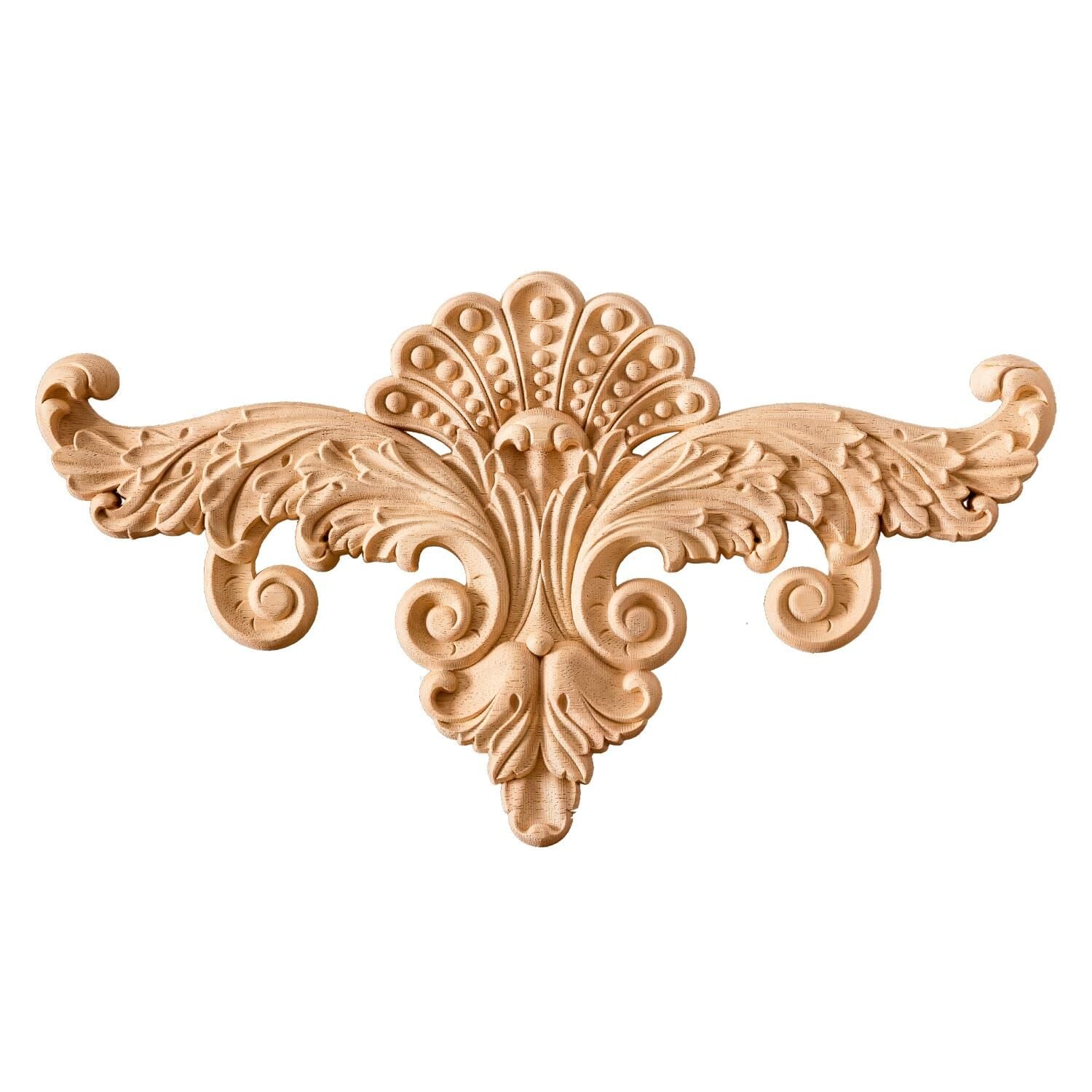 Aplik Orta Göbek Boyanabilir Ahşap Desenli İşlemeli Dekoratif Aksesuar 30x15x1,2 cm OGY08
