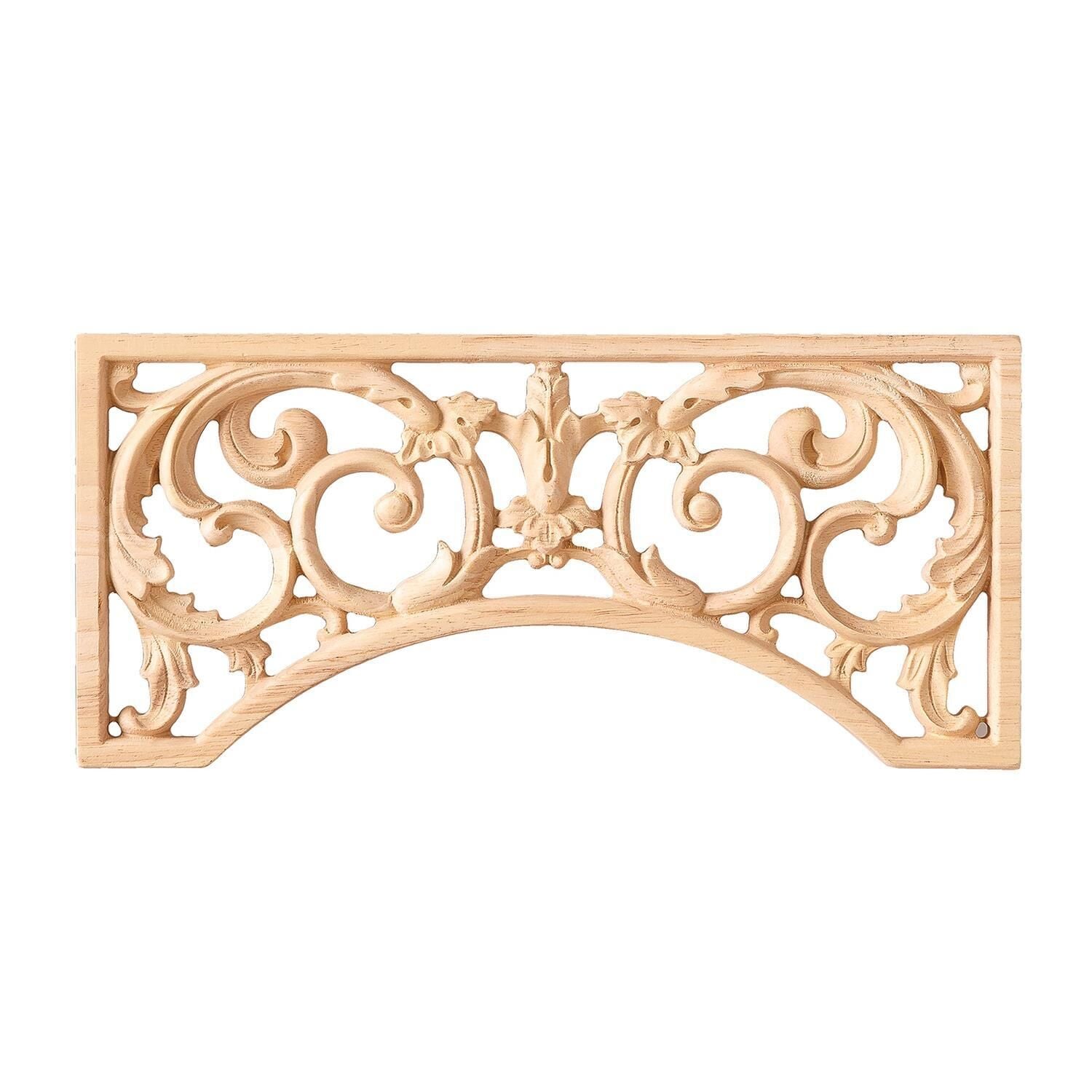 Taç Motif Aplik Oymalı Ahşap Boyanabilir Dekoratif Aksesuar 36x17x1 cm TAM22
