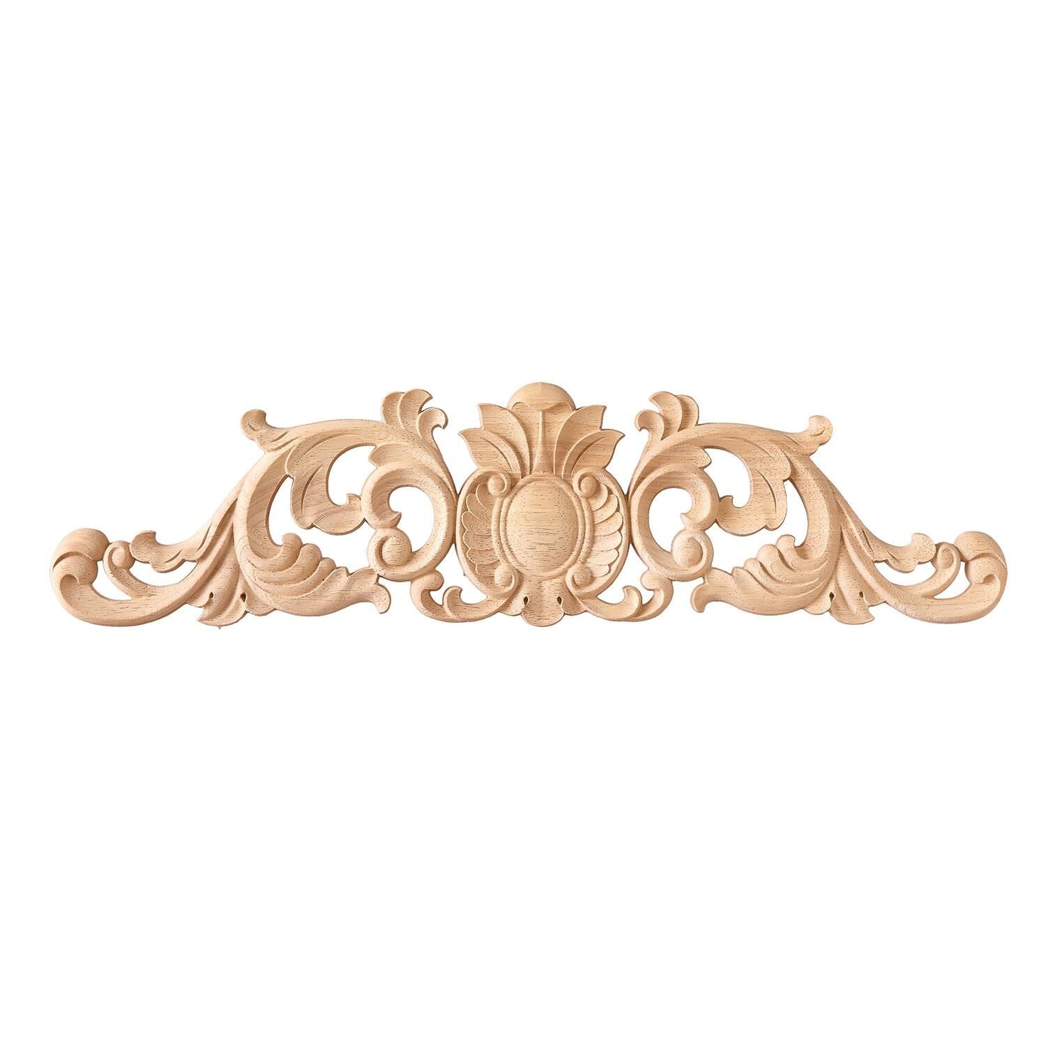 Taç Motif Aplik Oymalı Ahşap Boyanabilir Dekoratif Aksesuar 40x10x1 cm TAM07