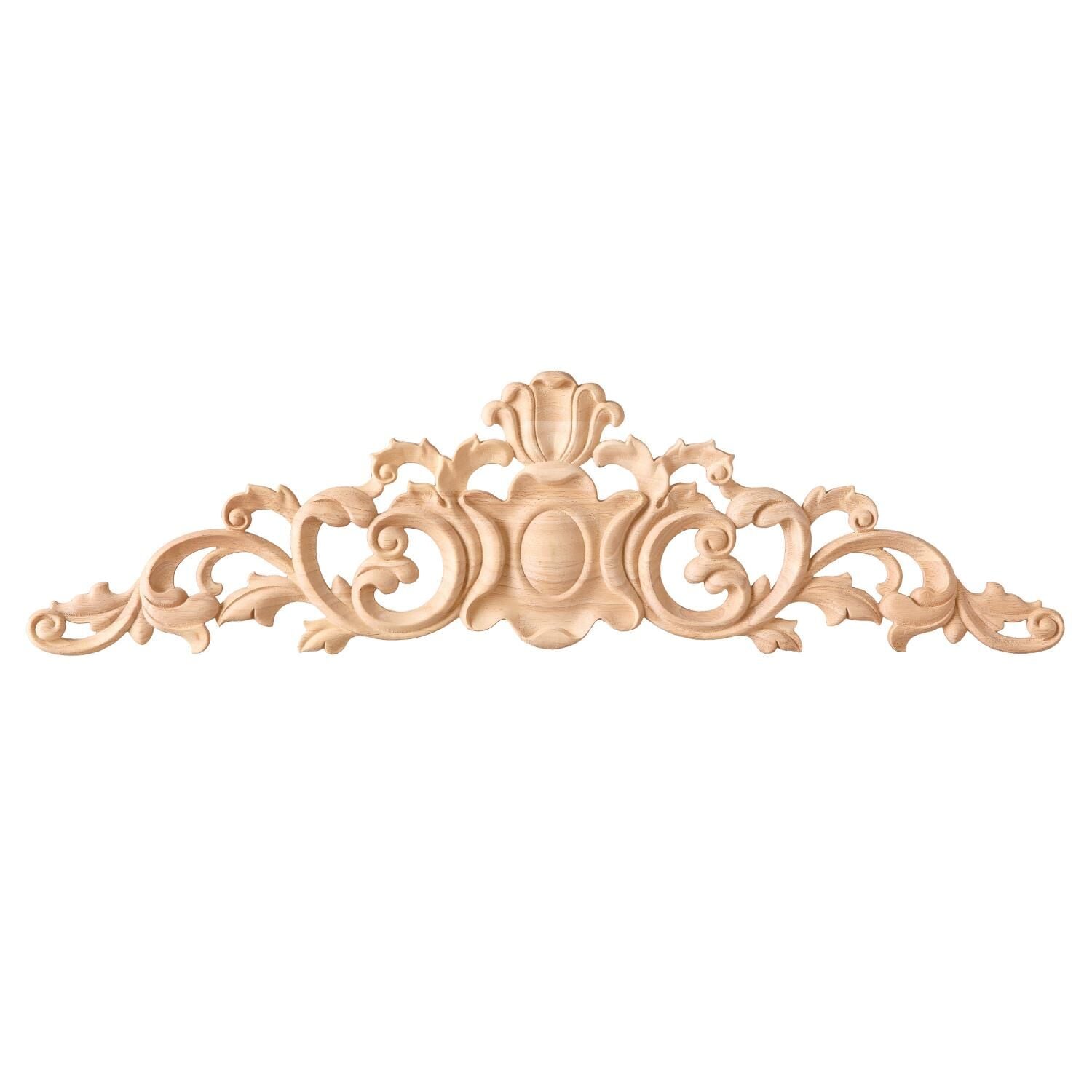 Taç Motif Aplik Oymalı Ahşap Boyanabilir Dekoratif Aksesuar 58x15x1,2 cm TAM09