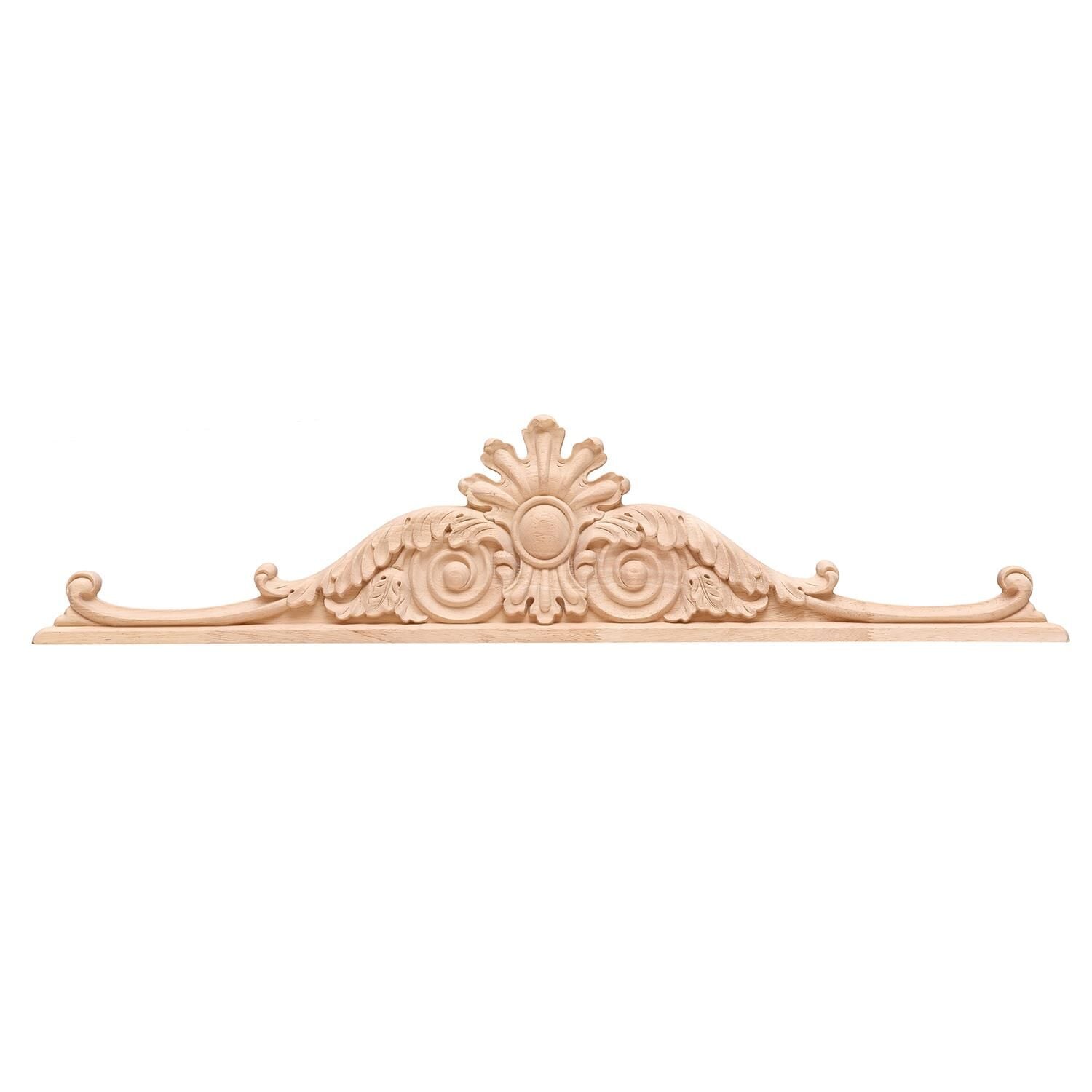 Taç Motif Aplik Oymalı Ahşap Boyanabilir Dekoratif Aksesuar 80x18x2,2 cm TAM27