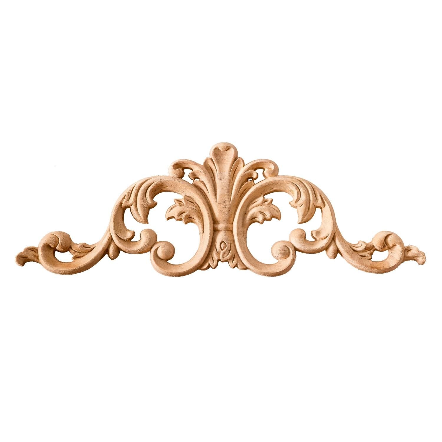 Taç Motif Aplik Oymalı Ahşap Boyanabilir Dekoratif Aksesuar 25x8,5x1 cm TAM01