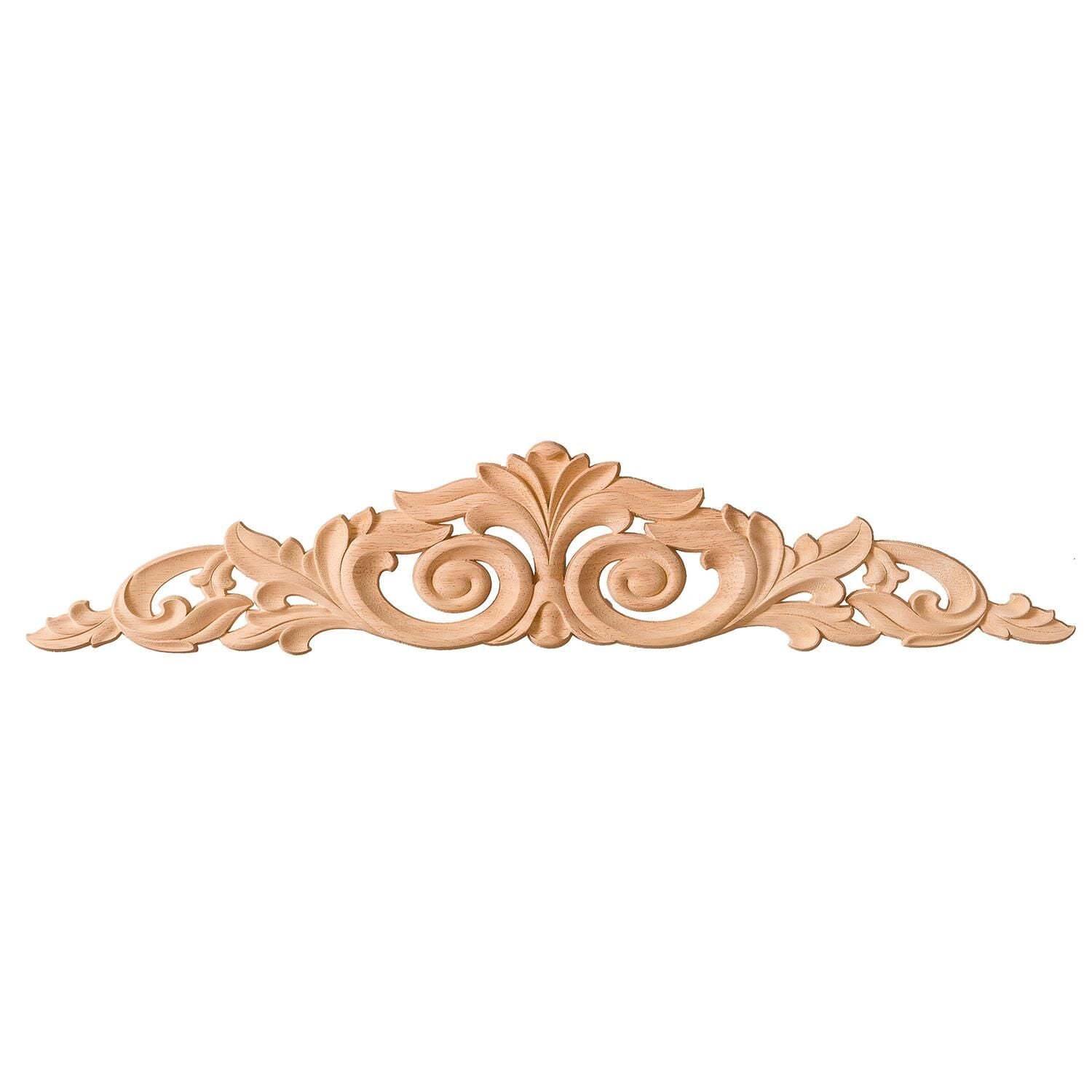 Taç Motif Aplik Oymalı Ahşap Boyanabilir Dekoratif Aksesuar 60x12x1,2 cm TAM14