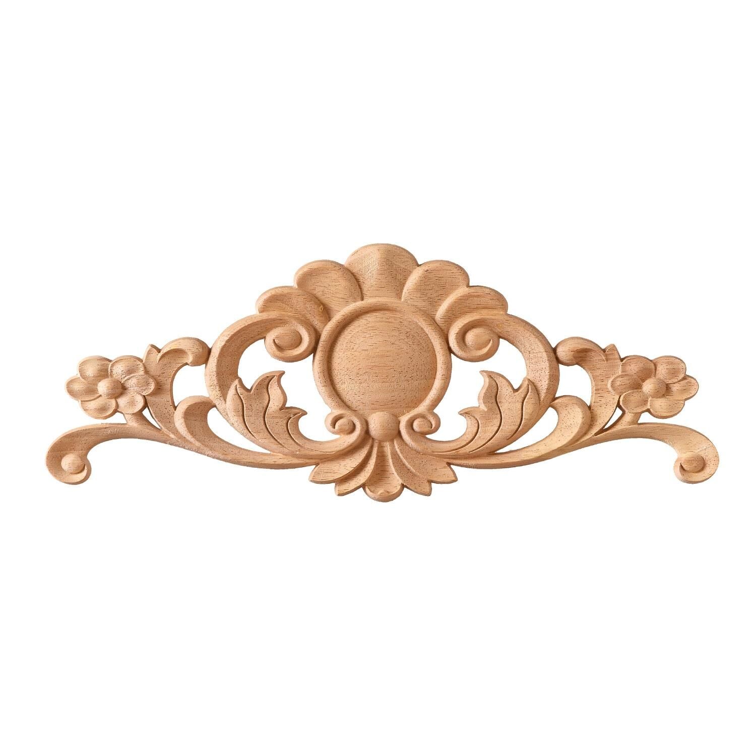 Taç Motif Aplik Oymalı Ahşap Boyanabilir Dekoratif Aksesuar 30x12x1,2 cm TAM29
